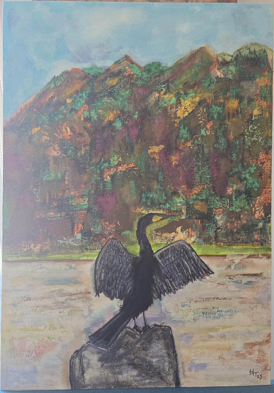 Wings of freedom - mixed media on A2 canvas board