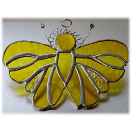 Yellow Butterfly Suncatcher Stained Glass Handmade 098