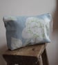 Duck egg blue floral zip up pouch made from Laura Ashley fabric 