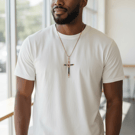 Oxidised Copper Black Crystals Cross - Goth, Alchemy - Large