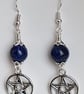 Gorgeous Lapis Lazuli and Pentacle Earrings. - Image 2