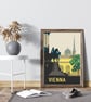 Viena retro travel poster, Vienna city art print, Austria travel poster - Image 3