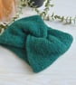 Knitted Headband Earwarmer Soft Alpaca Silk Pine Forest Green Ready Made