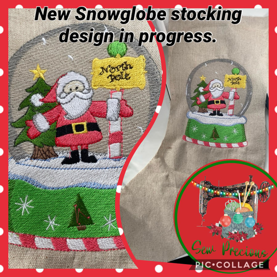 Festive Snow Globe Stocking 