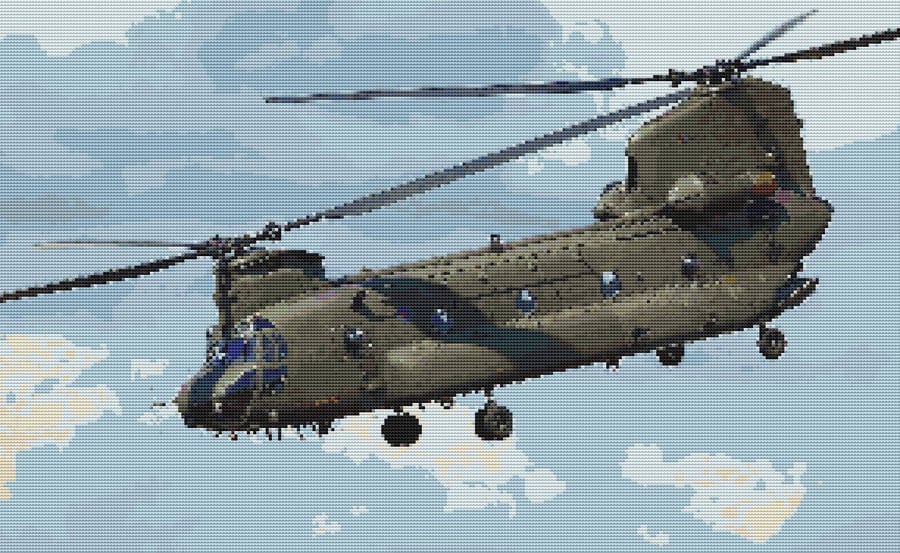 Chinook helicopter (plane) cross stitch chart