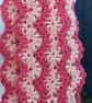 Crochet Stripey Scarf in Peach and Watermelon - Image 7