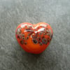 orange frit heart, lampwork glass bead