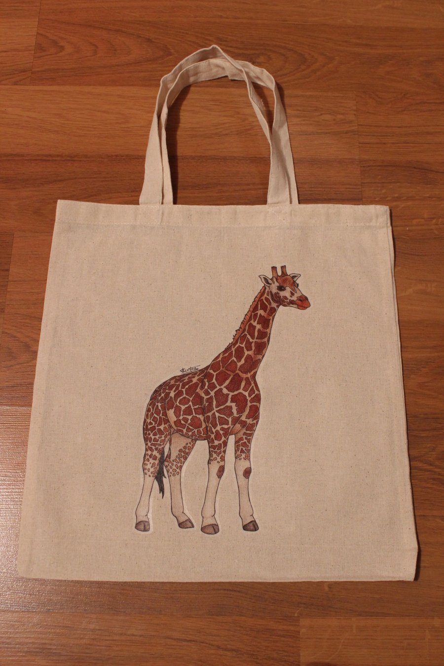SALE ITEM - Giraffe Eco Fabric Reusable Shopping Tote Bag