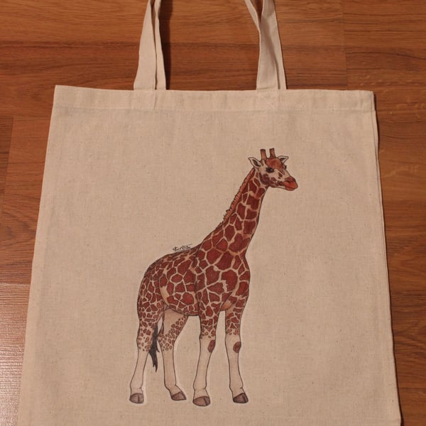 SALE ITEM - Giraffe Eco Fabric Reusable Shopping Tote Bag