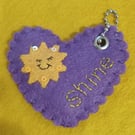 Handmade Sunshine Felt Keyring Bag Charm