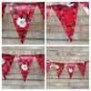 Strawberry bunting in pvc, oil cloth. Free uk delivery. Sale. 