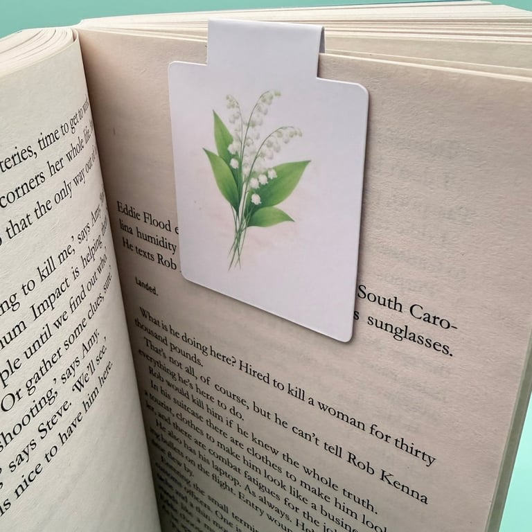 Lily of the Valley Magnetic Bookmark - Botanical Bookmark Gift