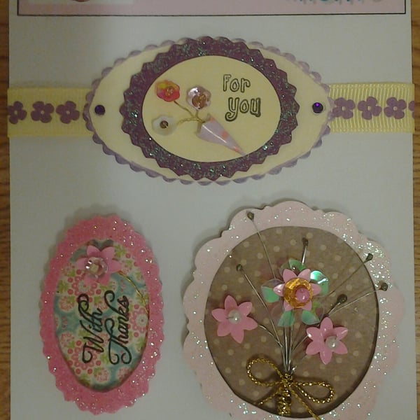 Flower Card Toppers, Embellishments