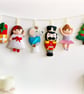 Felt Nutcracker Garland: Christmas Holiday Decor. Set of 6 handmade decorations