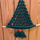 Macrame Christmas tree - wall decoration (dark green)