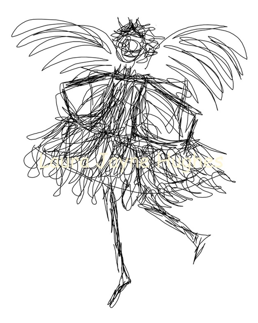 'Dancer' Scribble Fairies Collection, A5 print