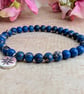 Blue sea sediment jasper stretch bracelet with North Star charm - Image 4