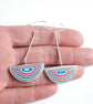 Dodge fordite semi circular drop earrings - Image 2