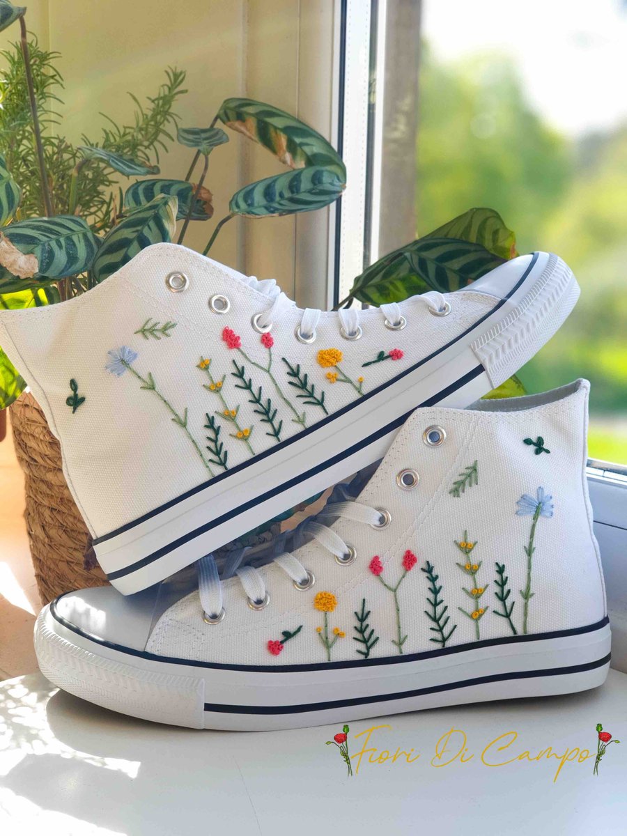 Wild Flowers Embroidered Shoes, Handicraft Women Shoes, Hand Embroidered Shoes