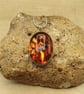 Amber pendant necklace. Sterling silver Reiki jewelry uk. 25x18mm necklace - Image 1