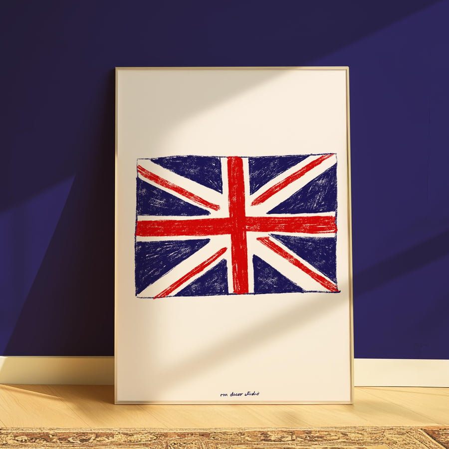 British Flag Print Poster, Union Jack Flag