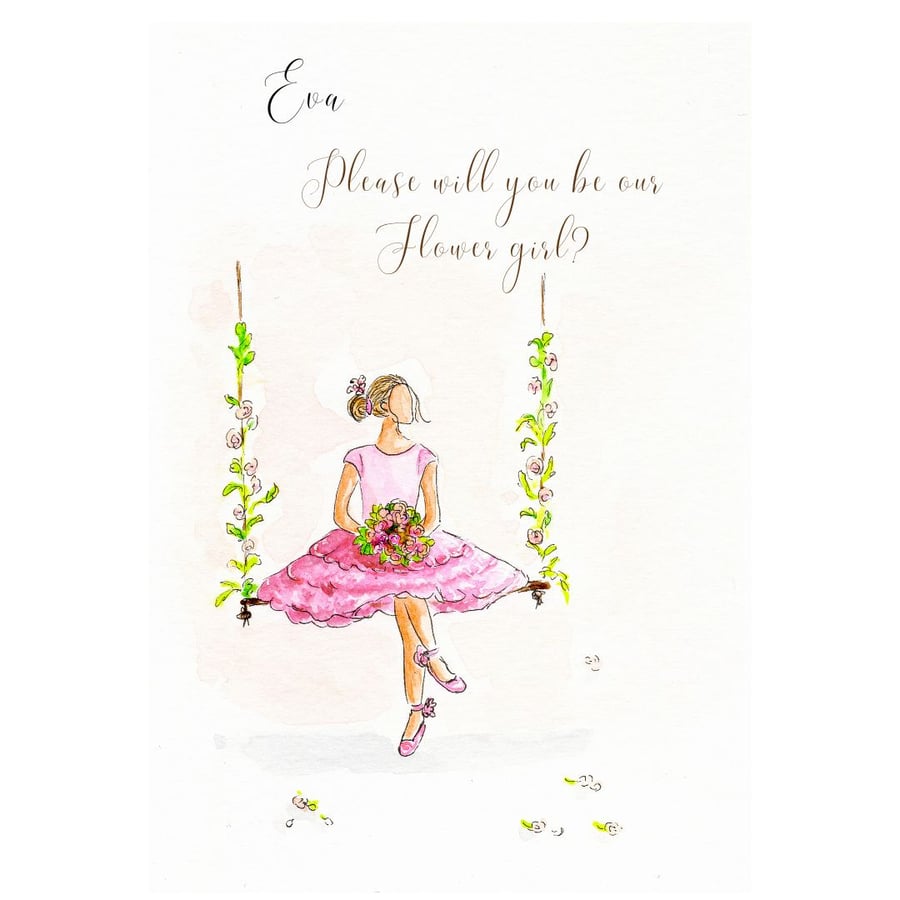 Will you be our flower girl, personalised flower girl proposal card, handmade
