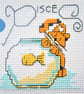Pisces cross stitch star sign zodiac Instant digital Download PDF chart - Image 1