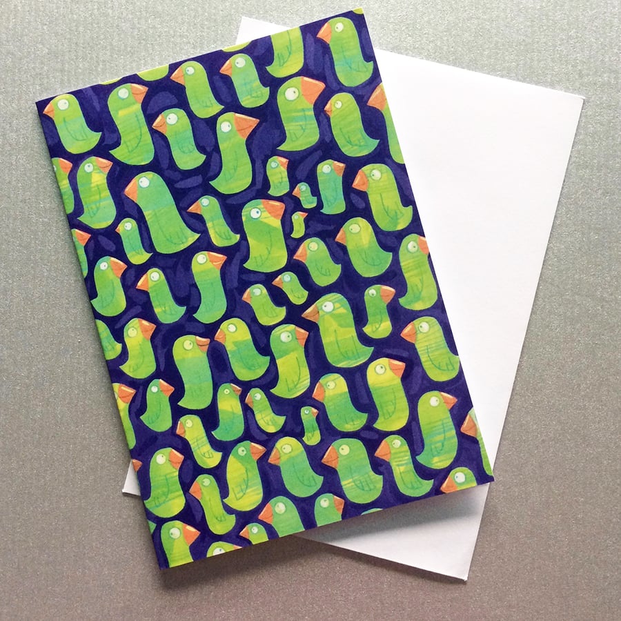 Quirky parrots card by Jo Brown