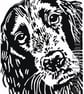 Cocker Spaniel Dog - Original Hand Pulled Linocut Print