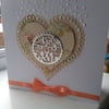 Twin hearts floral Mother's Day card