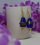 Blue and Gold Teardrop Earrings - Image 7