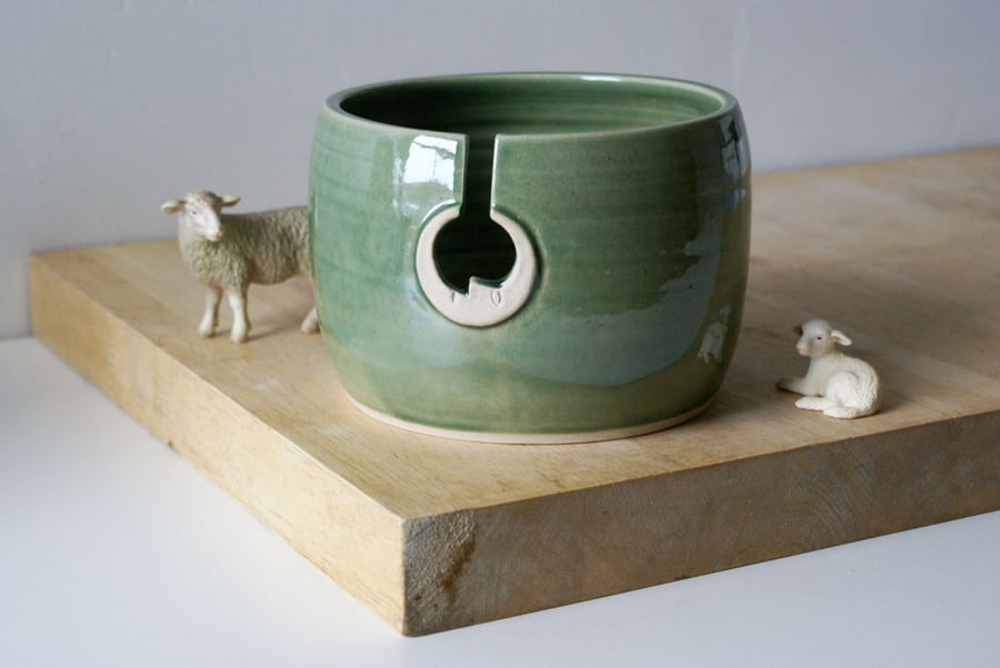 Made to Order - The sun and moon hand thrown custom pottery yarn bowl