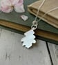 Oak Leaf Pendant Necklace – Recycled Silver Nature Jewellery - Image 4