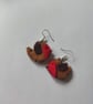handmade felt Robin earrings - Image 1