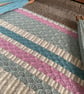 Patsy Cushion: Rose, Sky Blue & Seaglass Green. Handwoven in Wales - Image 4