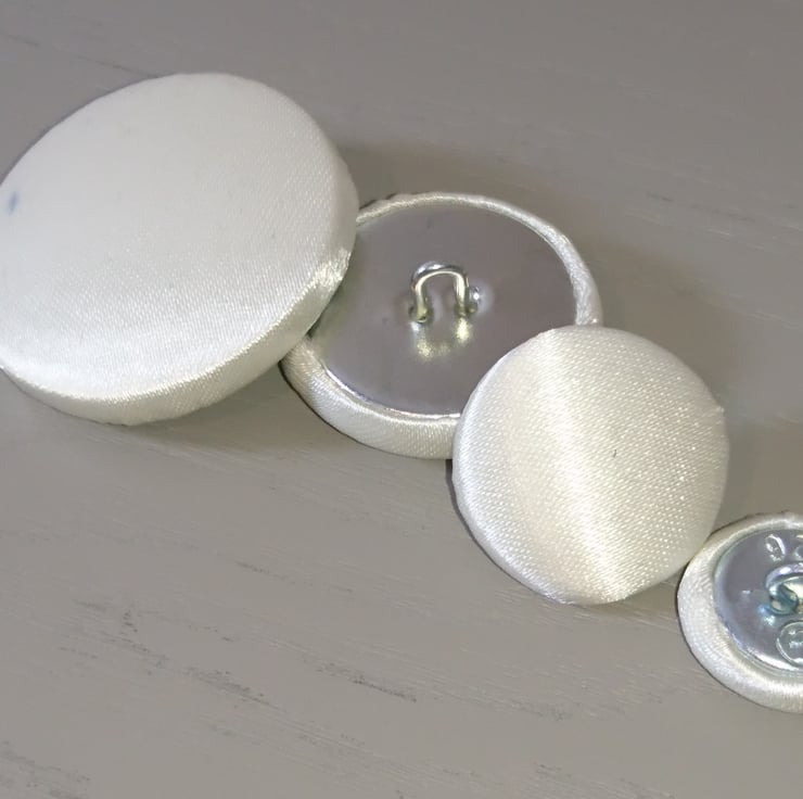 Extra Large Cream Satin Covered Fabric Buttons Folksy