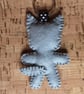 Dog Grey & White Felt Keyring - Bag Charm - Image 4