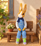 One of a Kind. Cheeky Dutch Rabbit in Dungerees. Art Doll. - Image 2