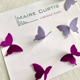 Mini Silk Satin Butterflies in Shades of Violet