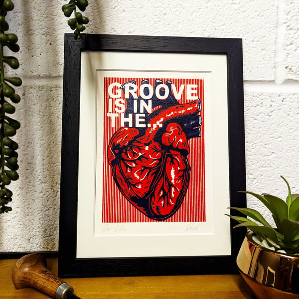 Groove is in the heart- Deee-lite Original Lino Print