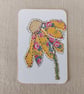 Handmade Flower Collage Notecard - Eco Friendly Flat Card (A6) Yellow - Image 3