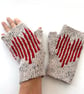 Red Heart Knitted Gloves - Image 2