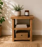 Handmade Rustic Wooden Sofa Side Table: Farmhouse Decor Book Shelf Unit - Image 4