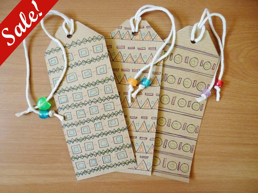 Sale - 50% off! - Patterned Bookmarks- set of 3