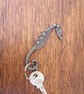 Blacksmith made seahorse style keyring - Image 1