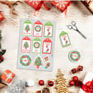 Merry Christmas From Santa Christmas Gift Tag Digital Printable PDF Sheet 