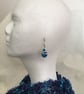 Vibrant Blue Teardrop Wave Earrings - Image 6
