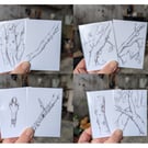 Common Ash Tree Study Sketches - Set of 8 ACEOs