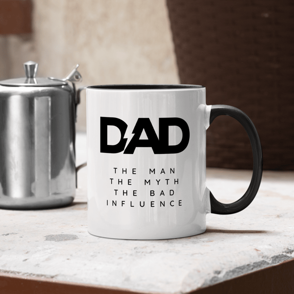 The Man The Myth The Bad Influence - Block & Thin Mug: Funny Father's Day Gift