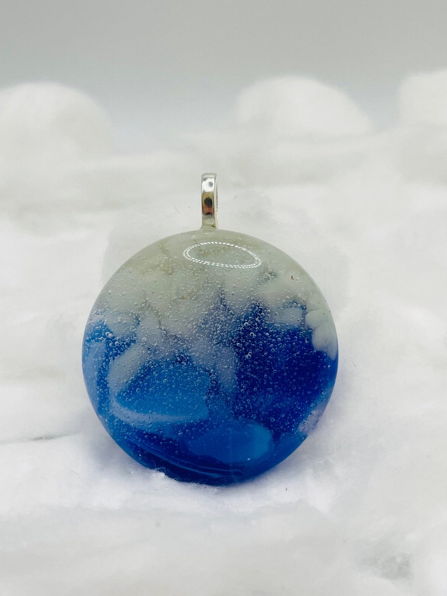 "Blue Sea" Glass Pendant